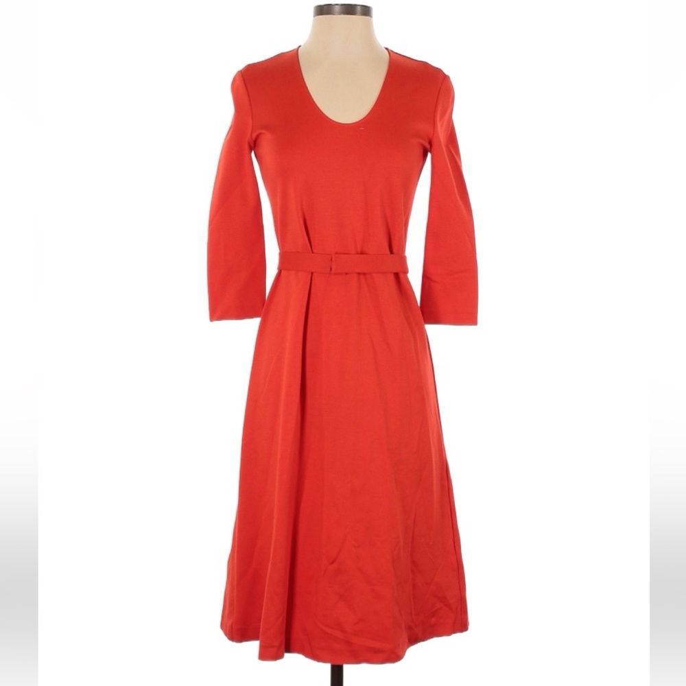 Jil Sander Red Belted Dress